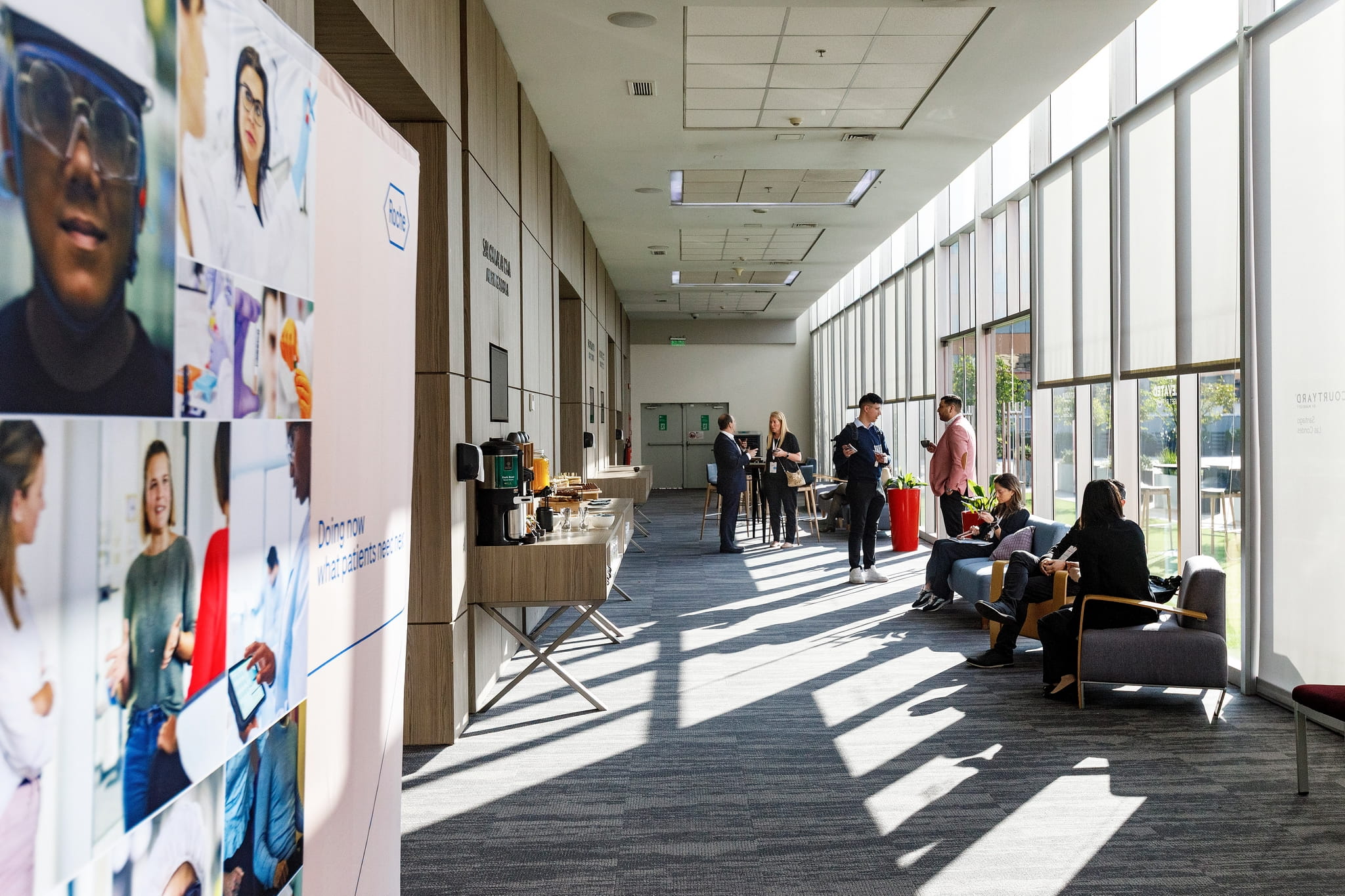 The hallway of the Roche-sponsored ADLM workshop