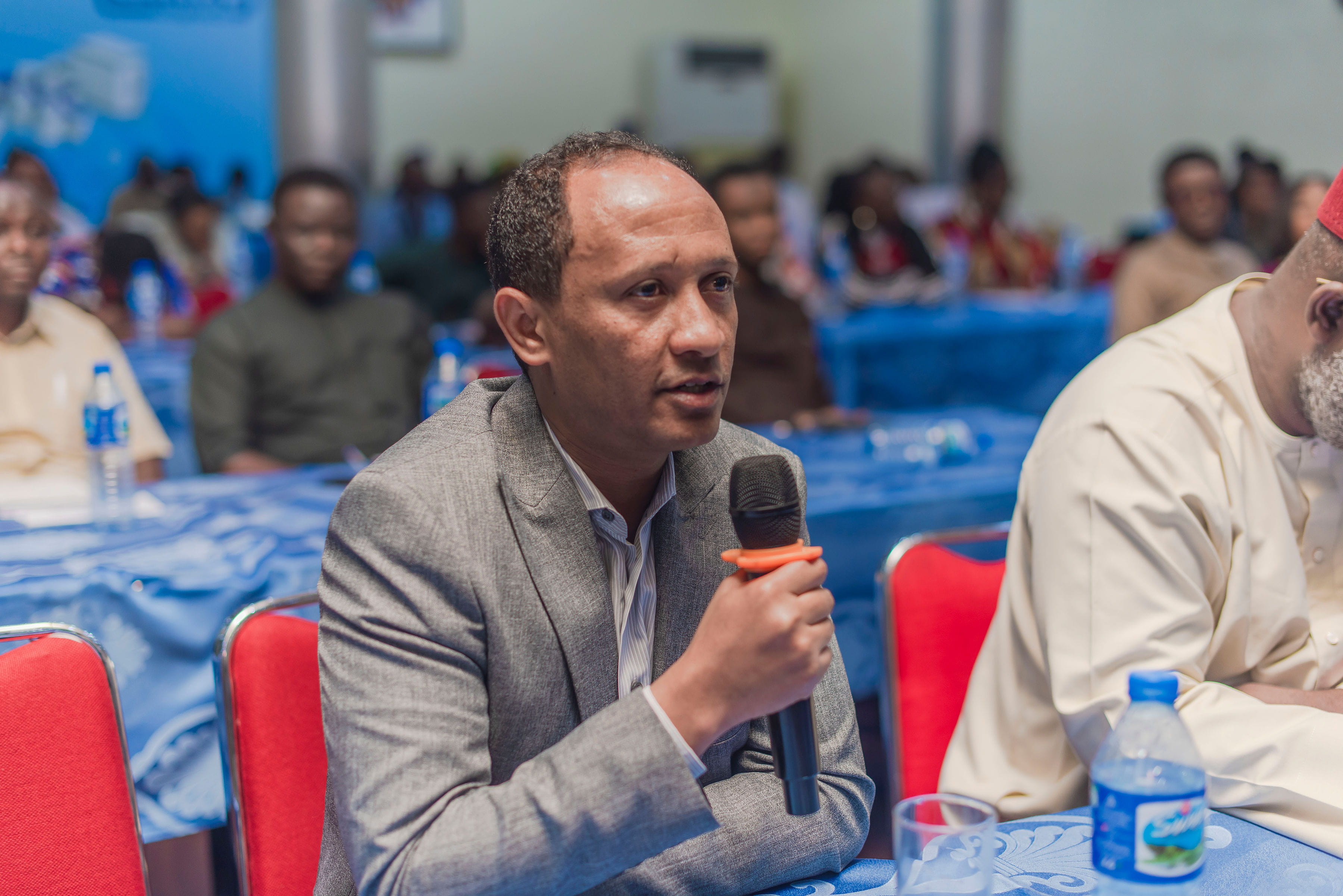 Merih Tesfazghi speaking at the November 2025 ADLM GLQI workshop in Nigeria