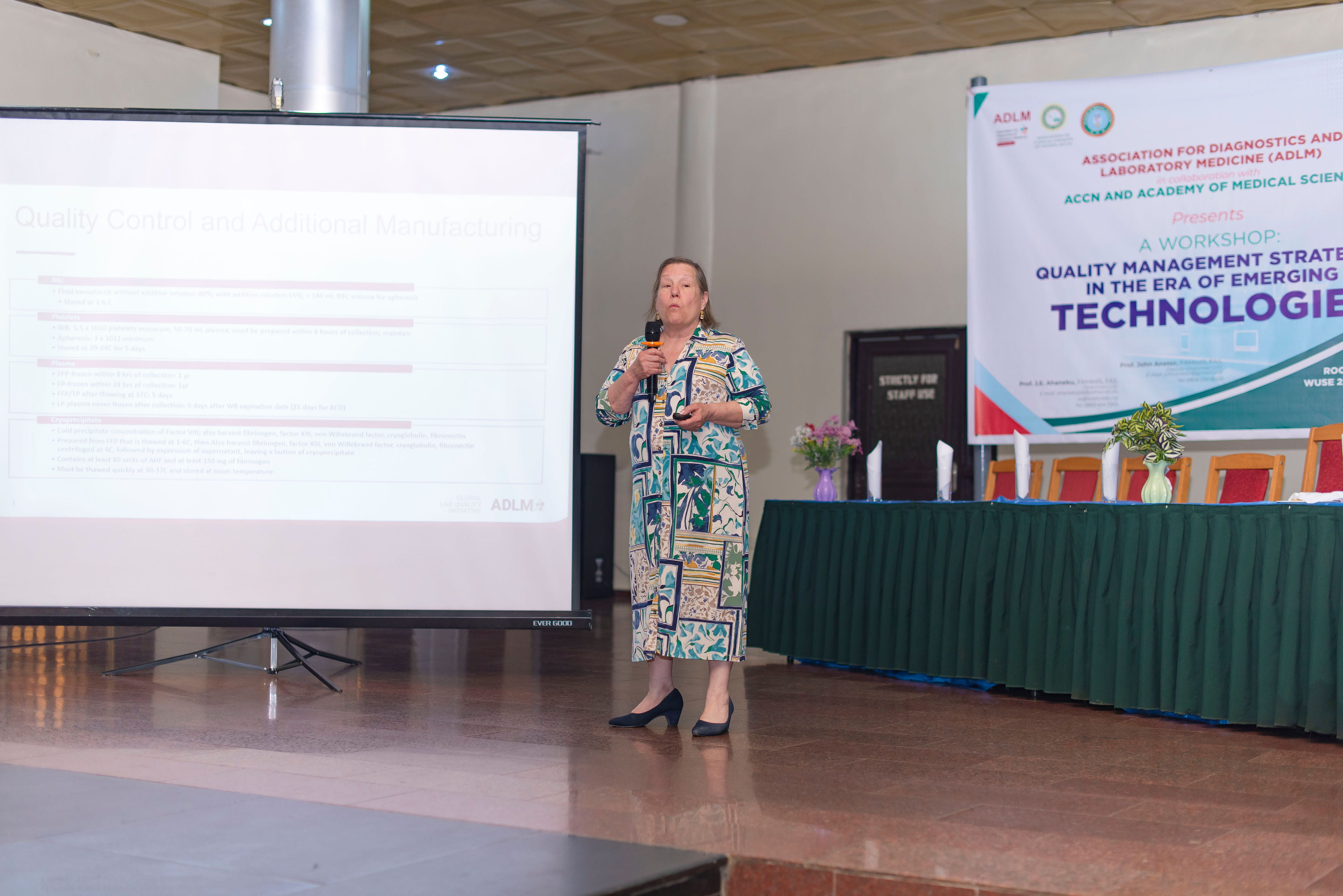 Ileana Lopez Plaza, MD speaking at the ADLM/ACCN/Academy of Medical Sciences of Nigeria workshop