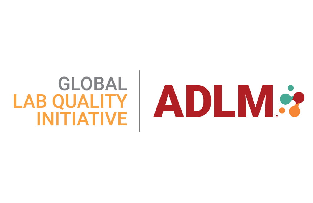 ADLM logo with text, "Global Lab Quality Initiative"