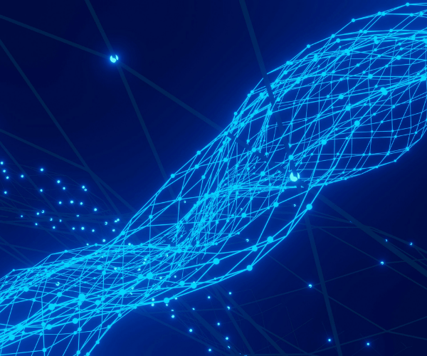 abstract image of blue lines and dots giving a vague technology vibe